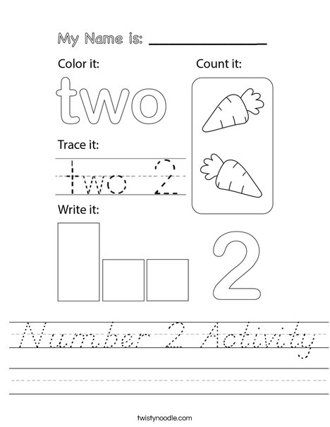 Number Two Activity Worksheet