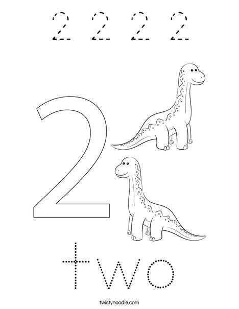 Number Two Coloring Page