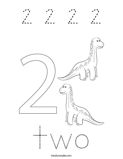 Number Two Coloring Page