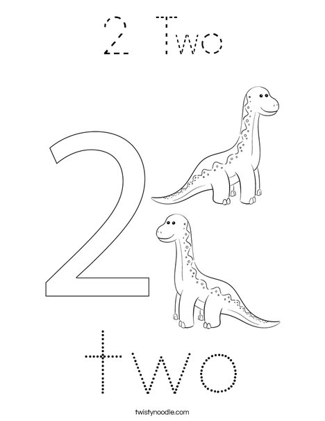 Number Two Coloring Page