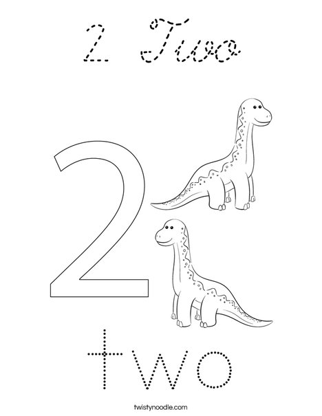 Number Two Coloring Page