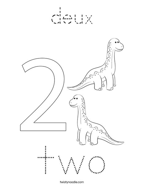 Number Two Coloring Page