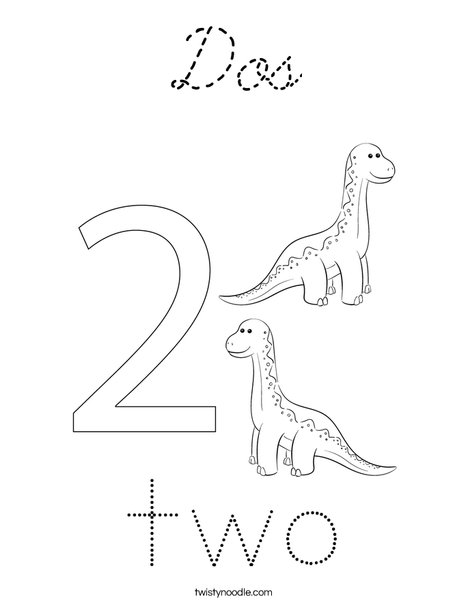 Number Two Coloring Page