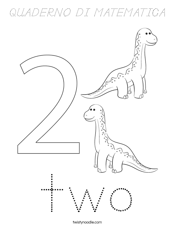 QUADERNO DI MATEMATICA Coloring Page