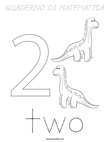 Number Two Coloring Page