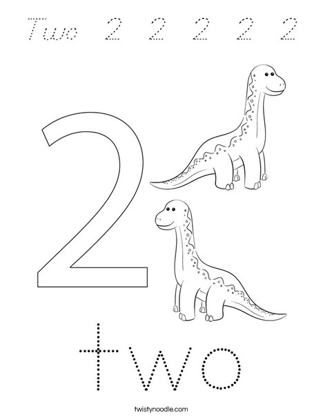 Number Two Coloring Page