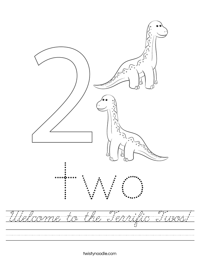Welcome to the Terrific Twos! Worksheet