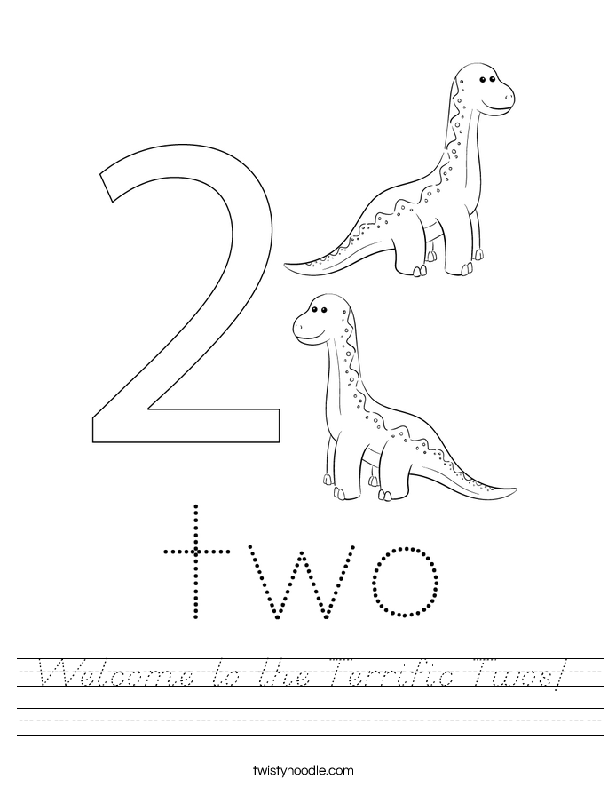 Welcome to the Terrific Twos! Worksheet