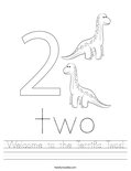 Welcome to the Terrific Twos! Worksheet