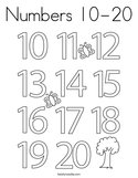 Numbers 10-20 Coloring Page