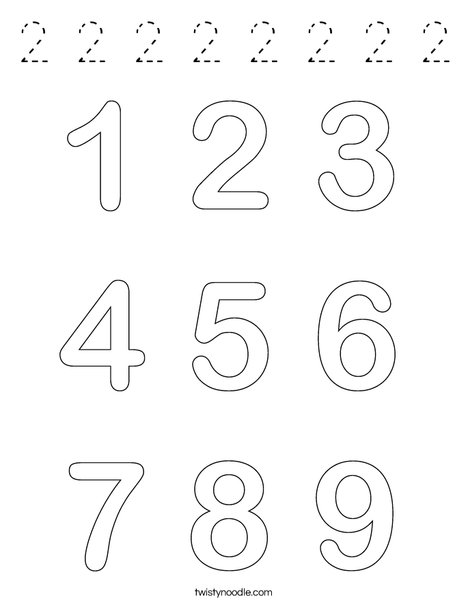 Numbers Coloring Page