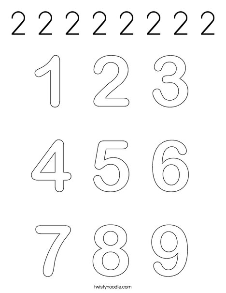 Numbers Coloring Page