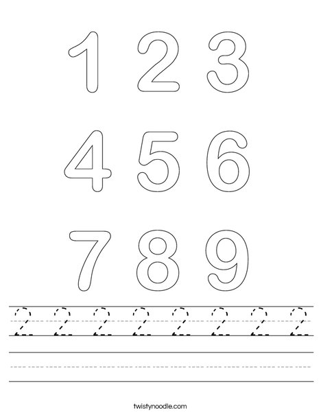Numbers Worksheet
