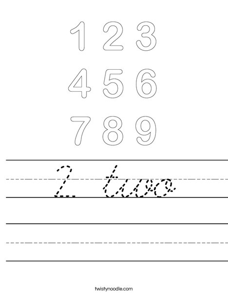 Numbers Worksheet