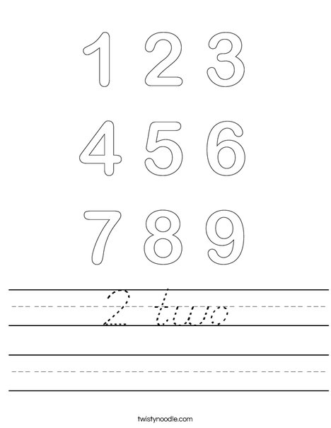 Numbers Worksheet