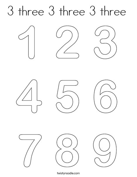 Numbers Coloring Page
