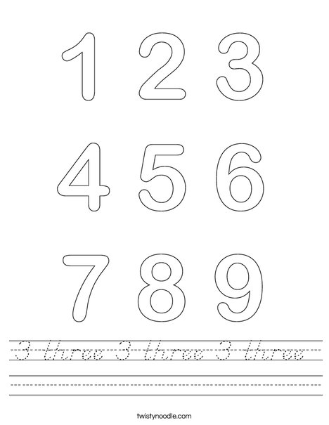 Numbers Worksheet