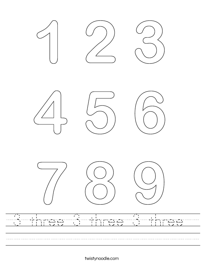 3 three 3 three 3 three  Worksheet