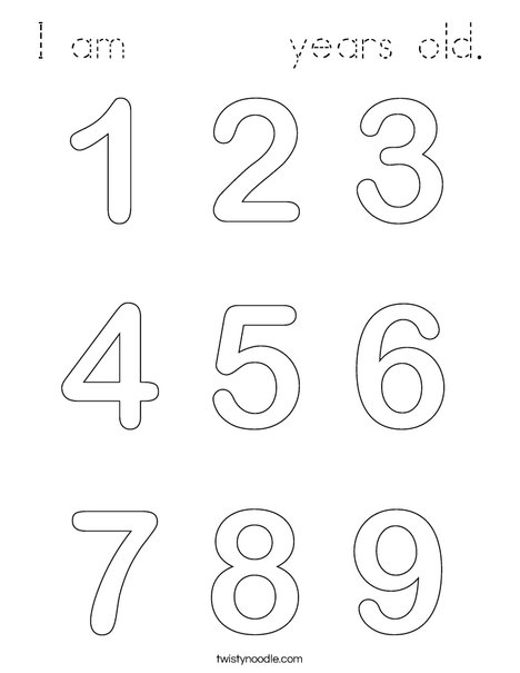 Numbers Coloring Page