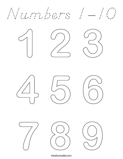Numbers Coloring Page