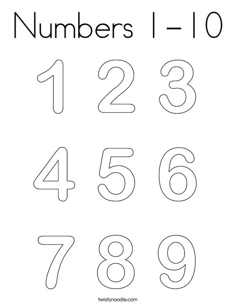 Numbers Coloring Page