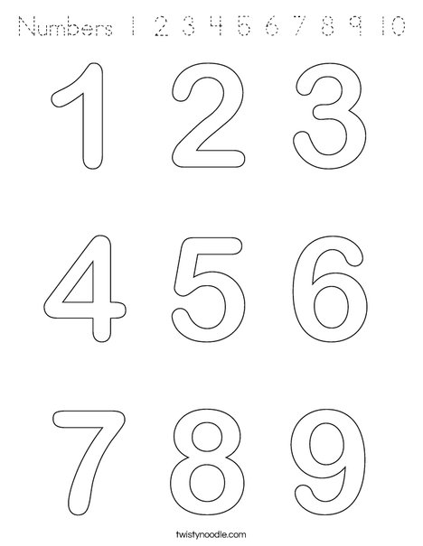 Numbers Coloring Page