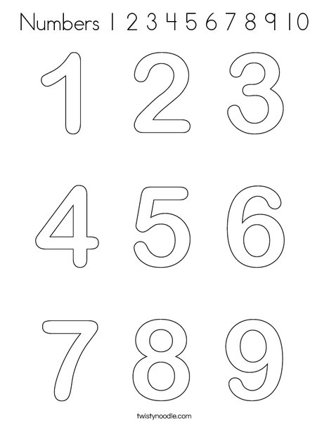 Numbers Coloring Page