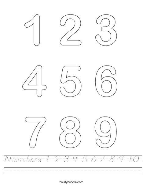 Numbers Worksheet