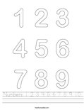 Numbers 1 2 3 4 5 6 7 8 9 10 Worksheet