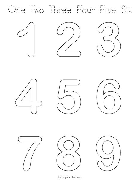Numbers Coloring Page