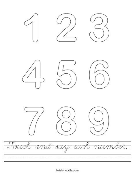 Numbers Worksheet