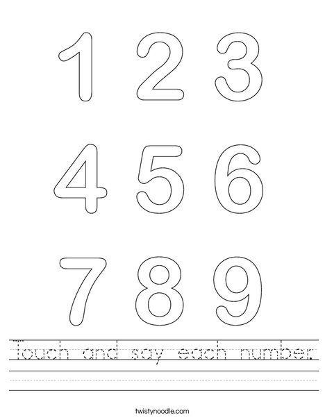 Numbers Worksheet