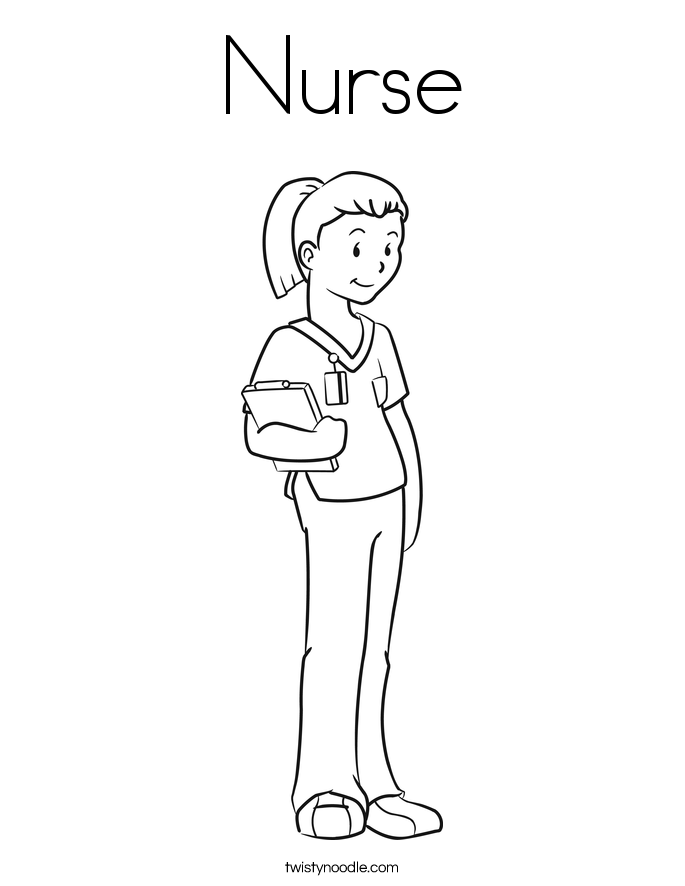 Nurse Coloring Page - Twisty Noodle