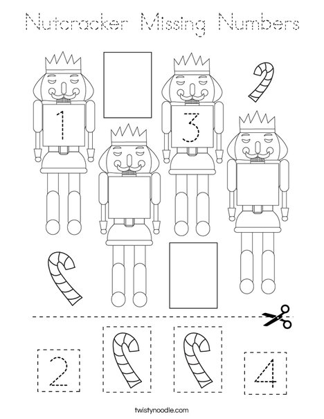 Nutcracker Missing Numbers Coloring Page