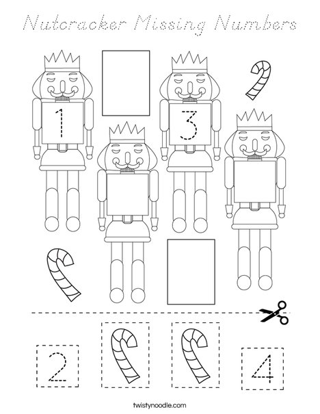 Nutcracker Missing Numbers Coloring Page