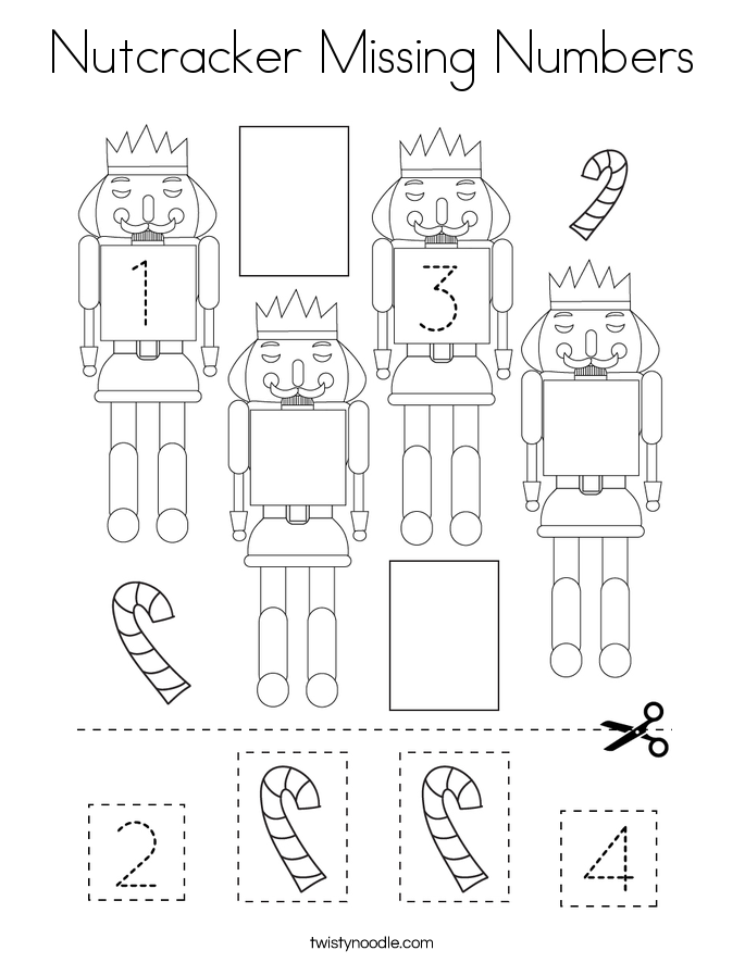 Nutcracker Missing Numbers Coloring Page