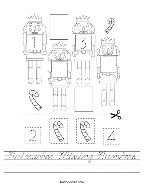 Nutcracker Missing Numbers Worksheet