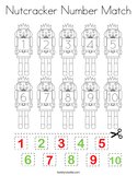 Nutcracker Number Match Coloring Page