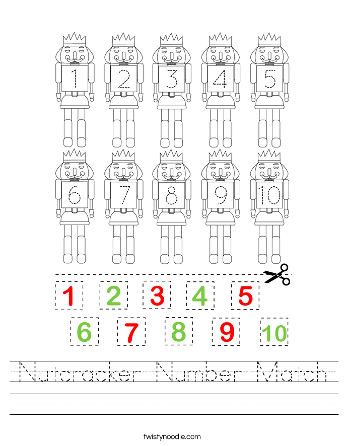 Nutcracker Number Match Worksheet