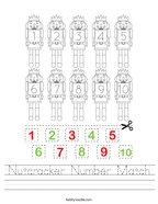 Nutcracker Number Match Handwriting Sheet