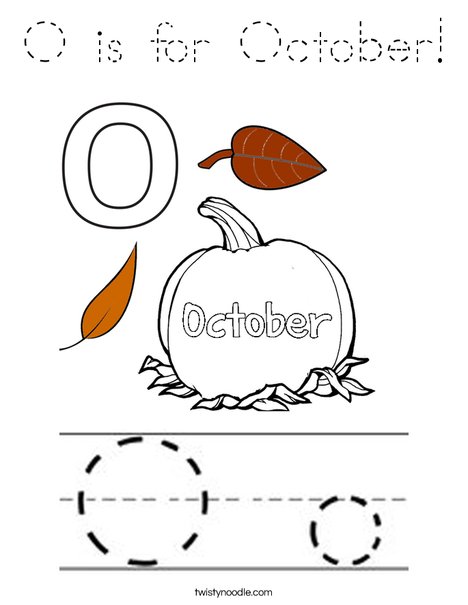 O is for October Coloring Page