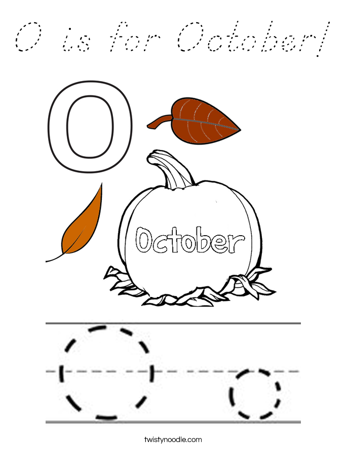 O is for October! Coloring Page
