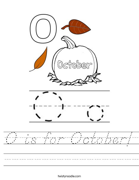 O is for October Worksheet