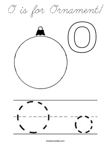 O is for Ornament Coloring Page