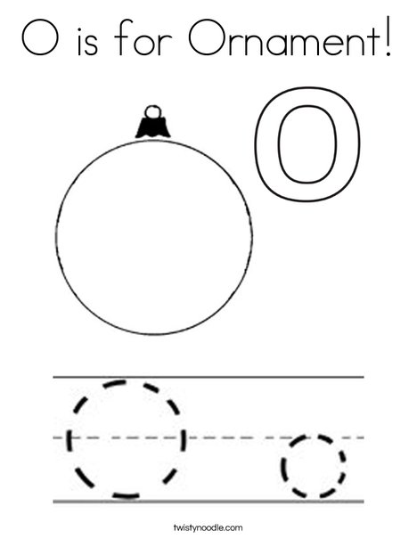 o is for ornament coloring page twisty noodle