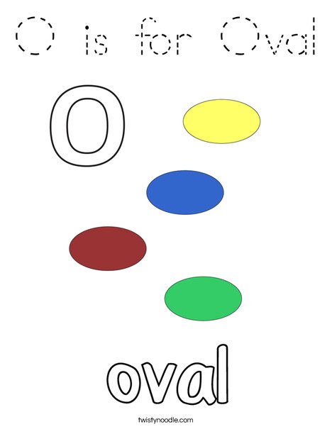O is for Oval Coloring Page