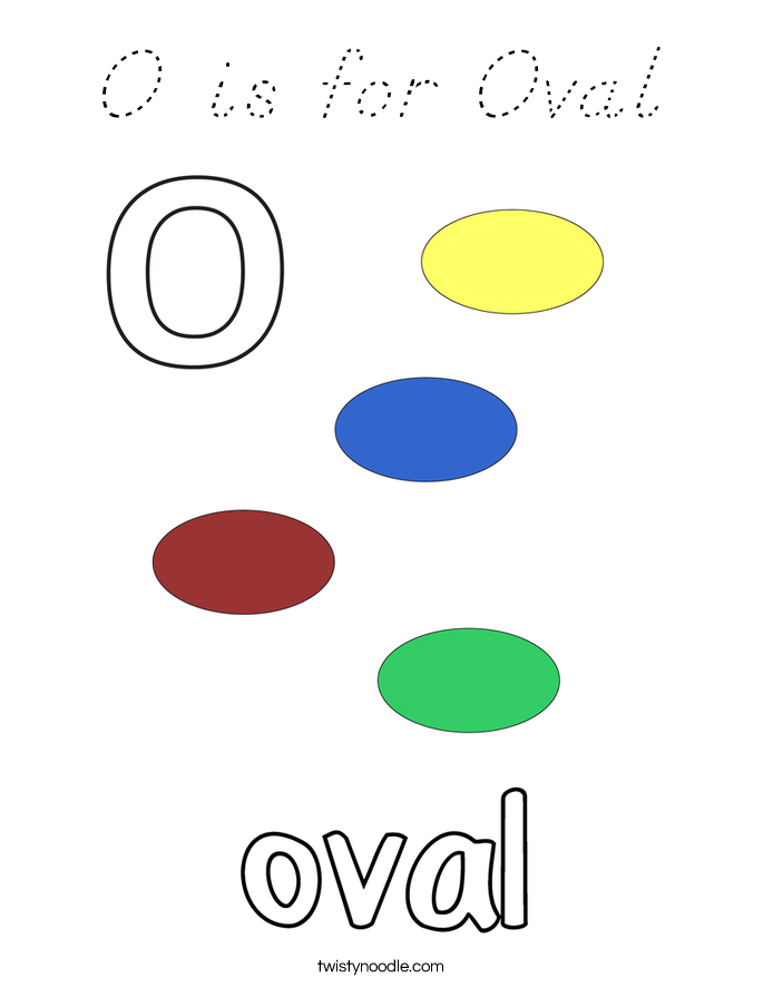O is for Oval Coloring Page