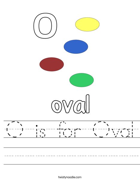 O is for Oval Worksheet