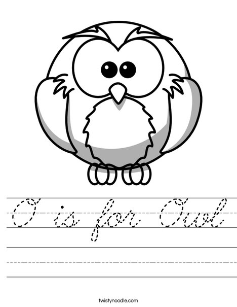 O is for Owl Worksheet