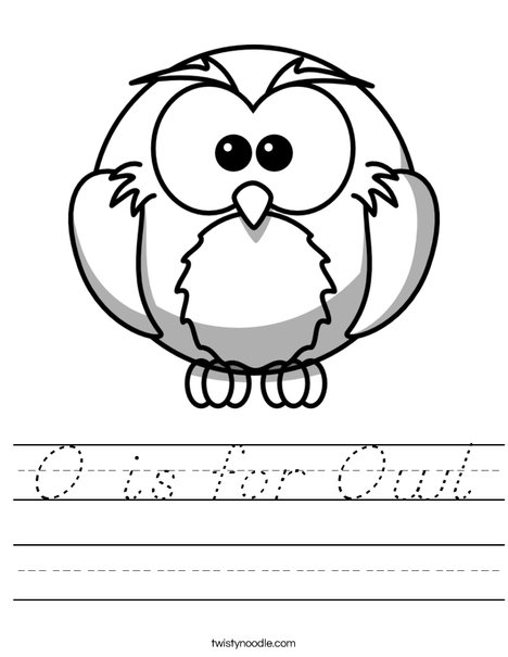O is for Owl Worksheet